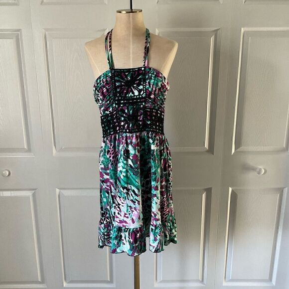 Susie Rose Woman’s Floral Halter Neck Dress - Size L - Picture 1 of 5